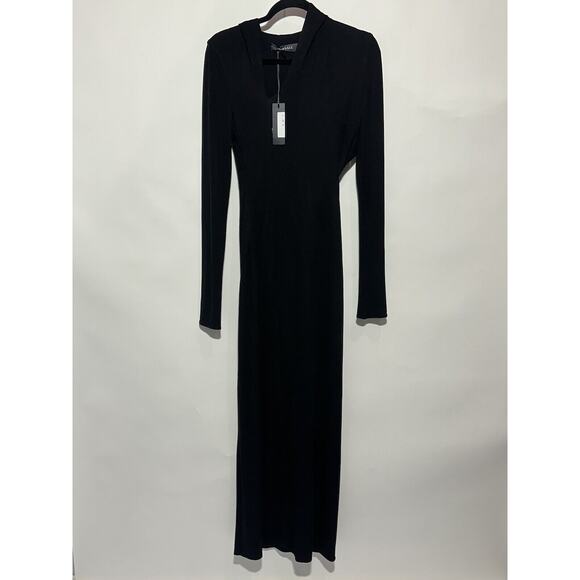 NWT Versace Runway Black Maxi Dress IT 38 US 2 Hooded Cut Out $3,475 - Picture 7 of 16